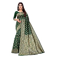 Sugathari Womens Banarasi Saree Pure Kanjivaram Silk Saree Soft new ladies 2023 Design Wear Pattu Sarees Latest Cotton Party Sari collections With Blouse Piece for Wedding sadi (PARI S-1 GREEN)