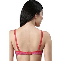 Enamor Womens Cotton Wire Free Casual Tshirt Bra A039Red Swrill Print