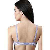 Enamor Womens Cotton Wire Free Casual Tshirt Bra A039Lilac Marble Print