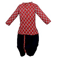 Zingle Boys Kids Ethnic Traditonal Design Pure Cotton Dhoti Kurta Setfull Sleeves Dhoti Dress Set For Casualfestivaloccasiona