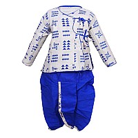 Zingle Boys Kids Ethnic Traditonal Design Pure Cotton Dhoti Kurta Setfull Sleeves Dhoti Dress Set For Casualfestivaloccasiona