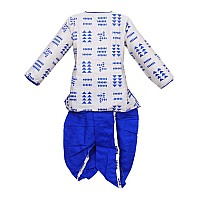 Zingle Boys Kids Ethnic Traditonal Design Pure Cotton Dhoti Kurta Setfull Sleeves Dhoti Dress Set For Casualfestivaloccasiona