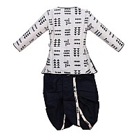 Zingle Boys Kids Ethnic Traditonal Design Pure Cotton Dhoti Kurta Setfull Sleeves Dhoti Dress Set For Casualfestivaloccasiona