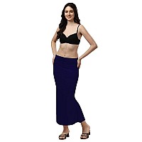 WOO THING Lycra Fishcut Saree Shapewear Stretchable Petticoat for Women Shapewear Dress for Saree (L, Nevy)