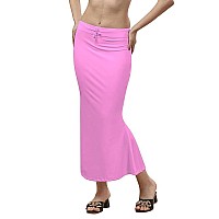 WOO THING Lycra Fishcut Saree Shapewear Stretchable Petticoat for Women Shapewear Dress for Saree (Free Size, Baby Pink)