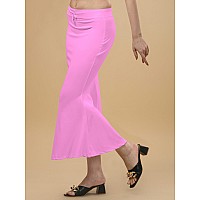 WOO THING Lycra Fishcut Saree Shapewear Stretchable Petticoat for Women Shapewear Dress for Saree (Free Size, Baby Pink)