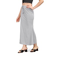 WOO THING Lycra Fishcut Saree Shapewear Stretchable Petticoat for Women Shapewear Dress for Saree (M, Grey)