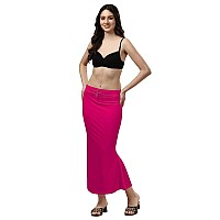 WOO THING Lycra Fishcut Saree Shapewear Stretchable Petticoat for Women Shapewear Dress for Saree (Free Size, Pink)