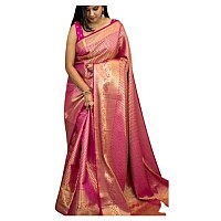 Yashika Womens Trendy Cotton Silk Pink Color Saree with Blouse MaterialTAARU PINK