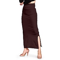 ALYNE Lycra Saree Shapewear Petticoat for Women, Womens Blended Full-Elastic Saree Shapewear (M, BROWN)