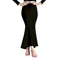 Symvi Cotton Blended Saree Shapewear for Woman (M, Black)