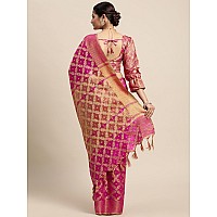 SIRIL Womens Jacquard Cotton Silk Saree with Unstitched Blouse Piece 1415S151Pink