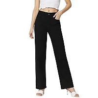 Cippy Womens Highrise Straight Fit Stretchable Black Jeans Color Black Size26