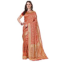 Jaanvi fashion Womens Banarasi Silk Saree with Blouse Piece kalanjalimaroonre