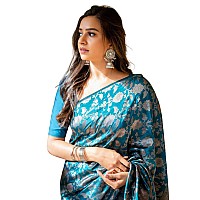 C J Enterprise Womens Soft Banarasi Pure Kanjivaram Silk Saree Design Wear Kanchipuram Pattu Sarees Latest Cotton With Blouse Pi