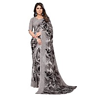 Yashika Womens Trendy Printed Georgette Grey Color Saree with Blouse MaterialAZYSP1SANIYA GREY