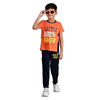 Clothe Funn Boys Coordinate Set Orange Navy 1112 Years