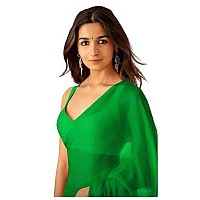 Regolith Designer Saree Womens Plain Polyester Saree Aiaplainvol1Green