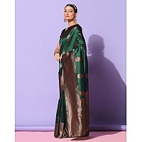 Sugathari Bottle Green Womens Kanchipuram Art Silk Saree With Blouse Piece KANCHIPURAM 2002 B GREEN