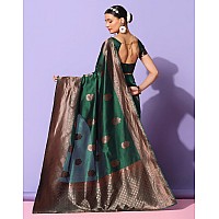 Sugathari Bottle Green Womens Kanchipuram Art Silk Saree With Blouse Piece KANCHIPURAM 2002 B GREEN