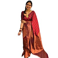 Sugathari Maroon Womens Kanchipuram Art Silk Saree With Blouse Piece KANCHIPURAM 2007 MAROON