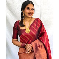 Sugathari Maroon Womens Kanchipuram Art Silk Saree With Blouse Piece KANCHIPURAM 2007 MAROON