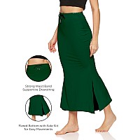 Zornitsa Lycra Saree Shapewear Petticoat For Women Skirts For Women Dark Green M