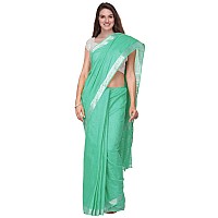 SheenKraft Womens Linen Blend Bhagalpuri Saree with Blouse Piece (Mint_Turquoise)