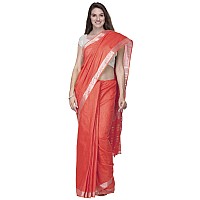 SheenKraft Womens Linen Blend Bhagalpuri Saree with Blouse Piece (Red)