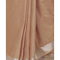 SheenKraft Womens Linen Blend Bhagalpuri Saree with Blouse Piece (Camel_Brown)