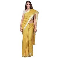 SheenKraft Womens Linen Blend Bhagalpuri Saree with Blouse Piece (Arylide_Yellow)