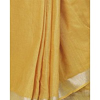 SheenKraft Womens Linen Blend Bhagalpuri Saree with Blouse Piece (Arylide_Yellow)