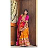 arriva fab Riva Enterprise Womens Soft Dola Silk With Bhandhani With Colourful Embroidery Heavy Lace Saree With Blouse (Multicolor)