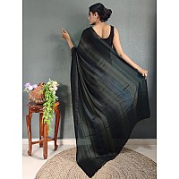 SIRIL Womens Georgette Printed Ready To Wear Saree With Unstitched Blouse Piece (3374S364_Black)