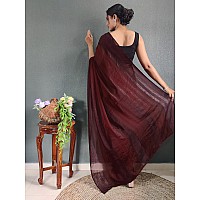 SIRIL Womens Georgette Printed Ready To Wear Saree With Unstitched Blouse Piece (3374S366_Maroon)