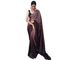 SIRIL Womens Georgette Ready To Wear Saree With Unstitched Blouse Piece (3375S378_Brown)