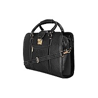 LV Top Grain Leather Laptop Shoulder Messenger 16 Inch Bag For Men Office Use | Laptop Compartment | Size L16 x H 12 x W 6.5 | 26 Liters Capacity | Weight-1500 Gram | (Black)