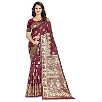 C J Enterprise Womens Pure Kanjivaram Soft Silk Saree Banarasi Design Wear Pattu Sarees Latest Party Cotton Sari collections Wit