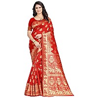 C J Enterprise Womens Pure Kanjivaram Soft Silk Saree Banarasi Design Wear Pattu Sarees Latest Party Cotton Sari collections Wit