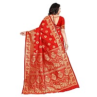 C J Enterprise Womens Pure Kanjivaram Soft Silk Saree Banarasi Design Wear Pattu Sarees Latest Party Cotton Sari collections Wit