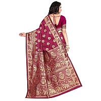 C J Enterprise Womens Pure Kanjivaram Soft Silk Saree Banarasi Design Wear Pattu Sarees Latest Party Cotton Sari collections Wit