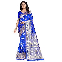 C J Enterprise Womens Pure Kanjivaram Soft Silk Saree Banarasi Design Wear Pattu Sarees Latest Party Cotton Sari collections Wit