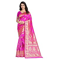 C J Enterprise Womens Pure Kanjivaram Soft Silk Saree Banarasi Design Wear Pattu Sarees Latest Party Cotton Sari collections Wit