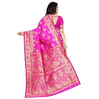 C J Enterprise Womens Pure Kanjivaram Soft Silk Saree Banarasi Design Wear Pattu Sarees Latest Party Cotton Sari collections Wit