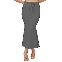 XOYA Lycra Blended Saree Shapewear for WomenFishcut Fit Shapewear Petticoat for Women Saree - Dark Grey S