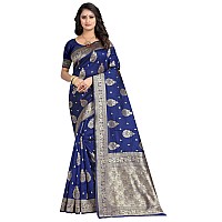 C J Enterprise Womens Pure Soft Kanjivaram Silk Saree Banarasi Design Wear Pattu Sarees Latest Party Cotton Sari collections Wit