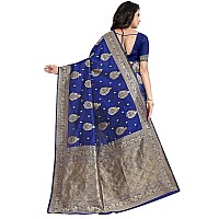 C J Enterprise Womens Pure Soft Kanjivaram Silk Saree Banarasi Design Wear Pattu Sarees Latest Party Cotton Sari collections Wit