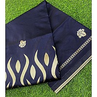 Flosive Womens Kanjivaram Silk Saree With Handloom Weaving Work With Blouse (BLUE)