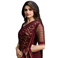 Flosive Womens Kanjivaram Silk Saree With Handloom Weaving Work With Blouse (MAROON)