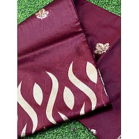 Flosive Womens Kanjivaram Silk Saree With Handloom Weaving Work With Blouse (MAROON)